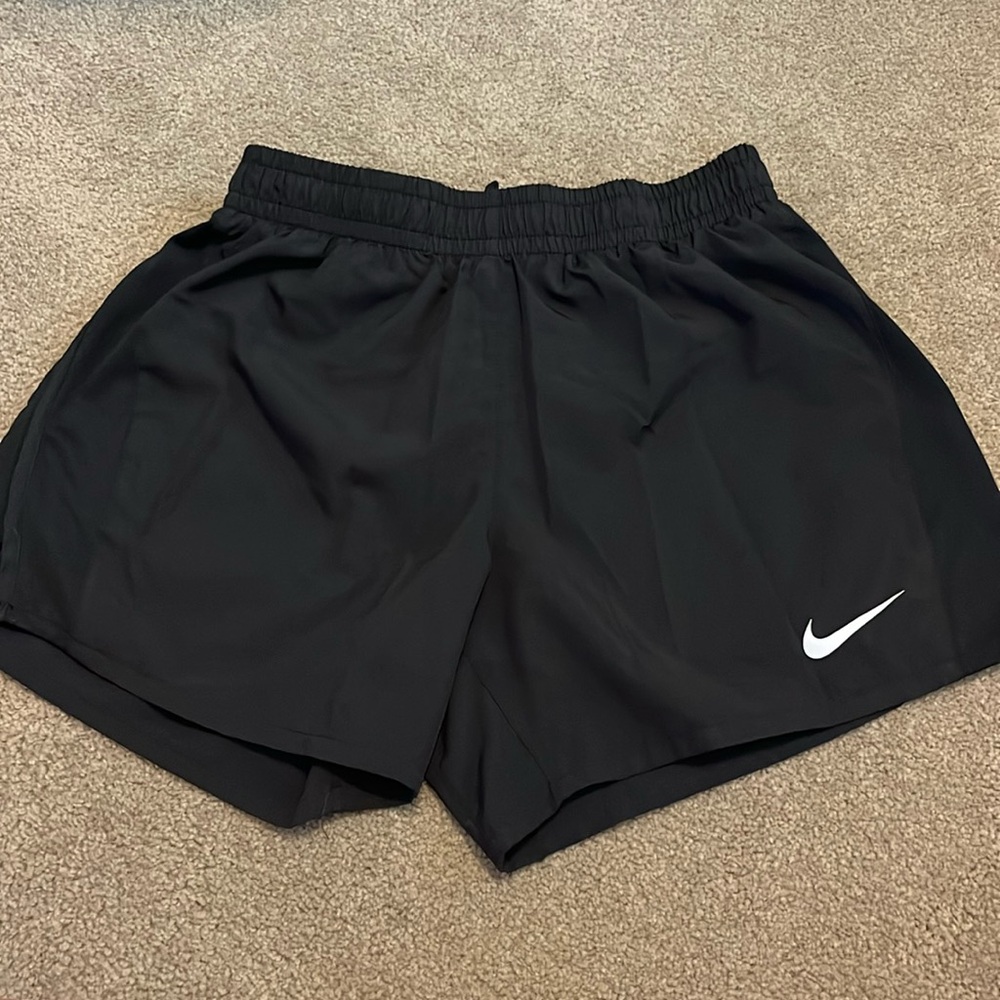 Nike Girl's Black Runner/Sports Shorts with Drawstring and Built-in's